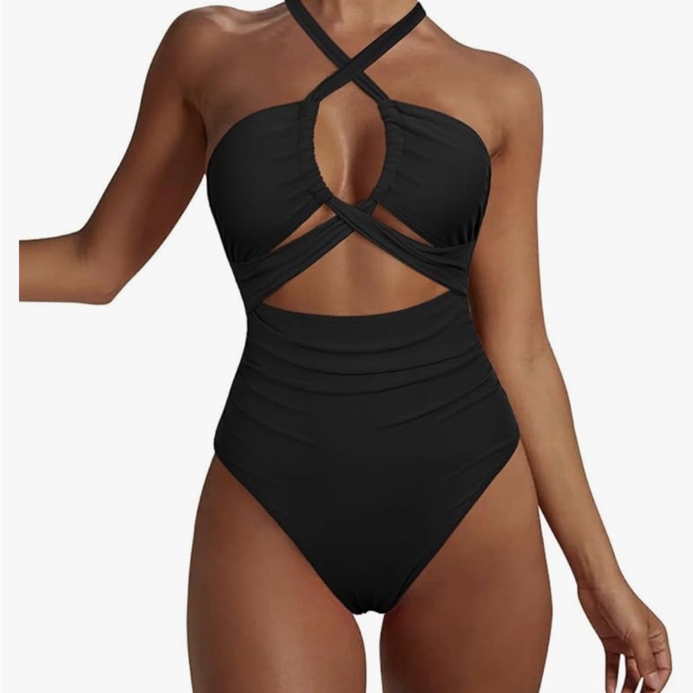 Black Women's One Piece Swim Bathing Suit